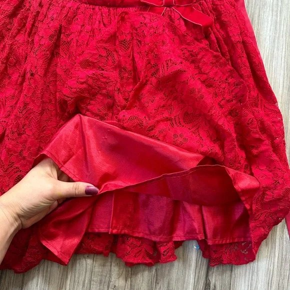 Lilt Girls Holiday Lace Dress Christmas Special Event in Red Size 10/12 - Picture 6 of 7